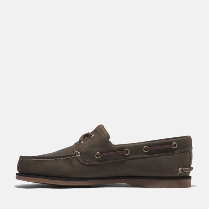 Chaussure bateau classique pour homme en vert