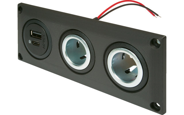 Pro Car Einbausteckdose mit USB-Doppelsteckdose