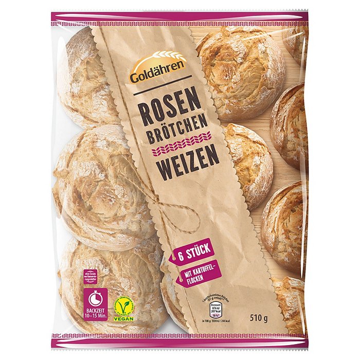 GOLDÄHREN Rosenbrötchen 510 g, Weizen