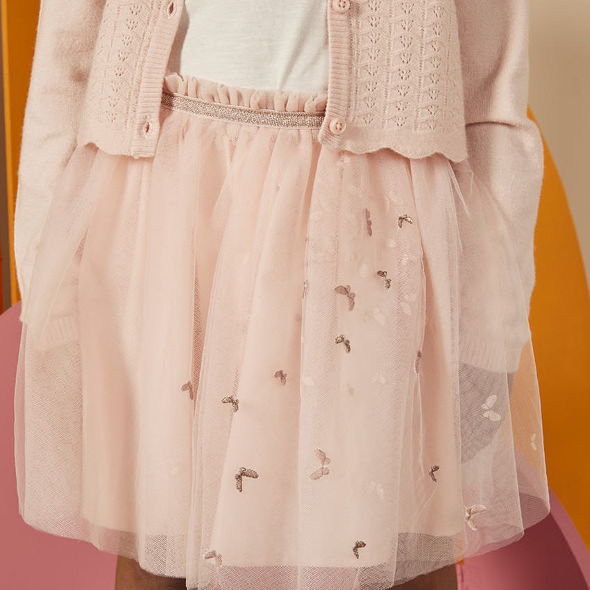 Jupe volumineuse en tulle motif papillons pour fille