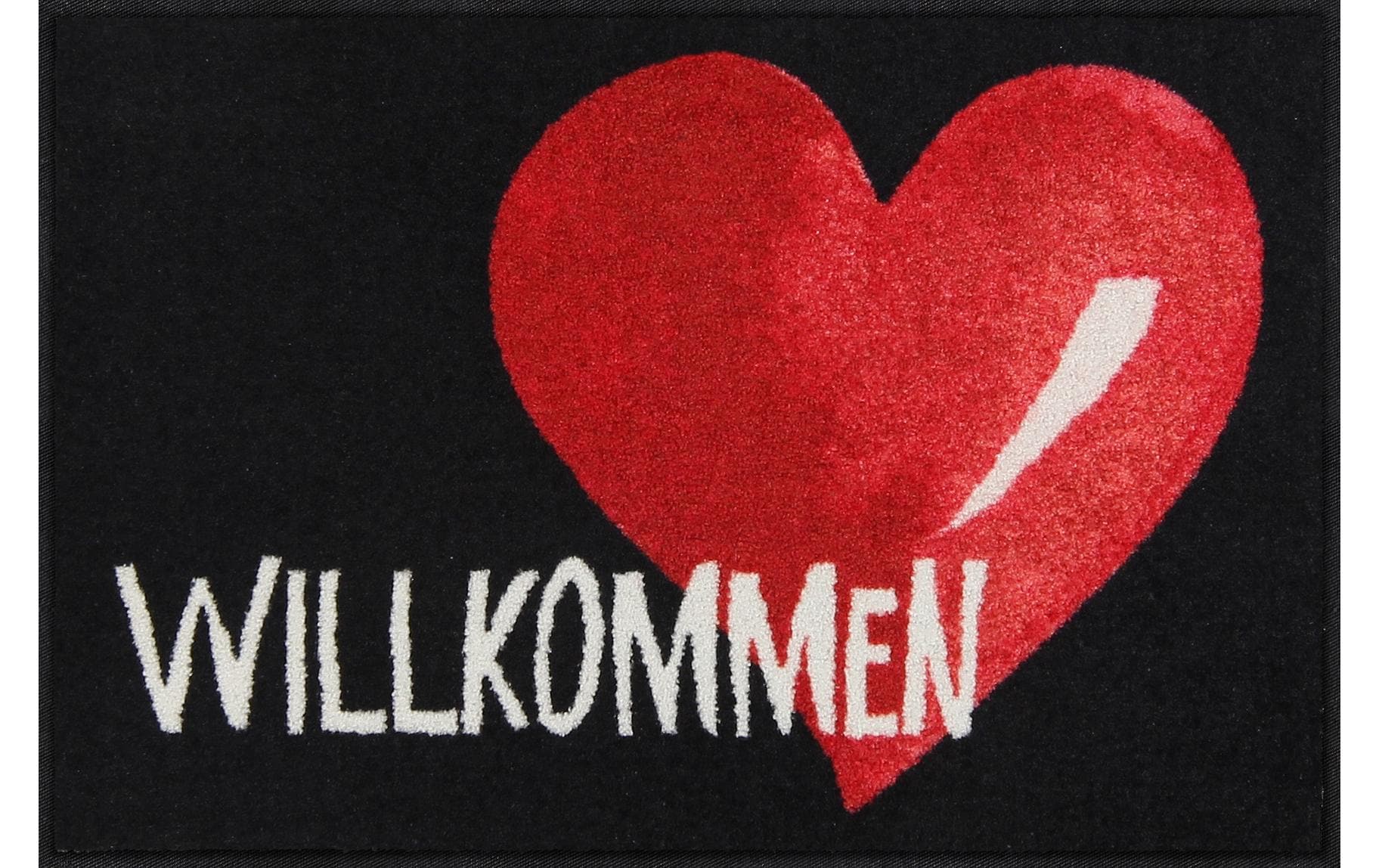 Fussmatte Willkommen Grossherzig 50 cm x 75 cmRutschfeste Schmutzfangmatte