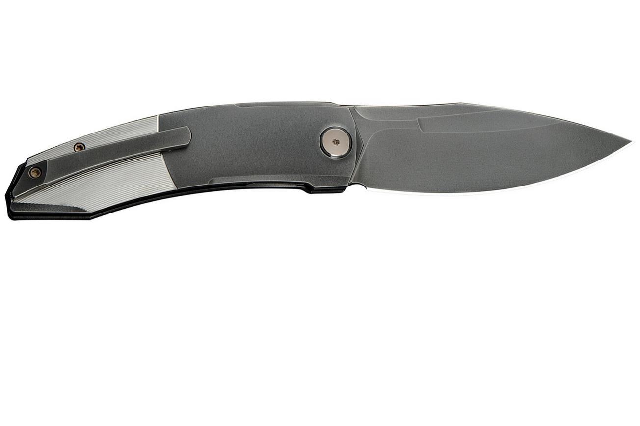 WE Knife Sine WE23069B-3 Black M390, Wave Polished Grey Titanium, zakmes