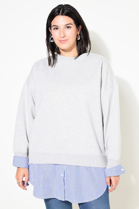 Sweatshirt, oversized, Layering-Look, Blusen-Details