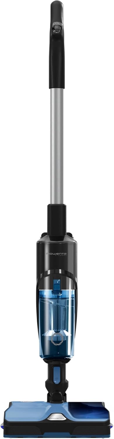 Rowenta X-Combo 2-in-1 Hybrid-Reiniger, Saugen und rotierendes Wischen gleichzeitig, 60 min. Autonomie, Ultra-leichtes Design, 3 Programme, einfacher freihändiger Moppwechsel, Blau-Schwarz, GZ3038