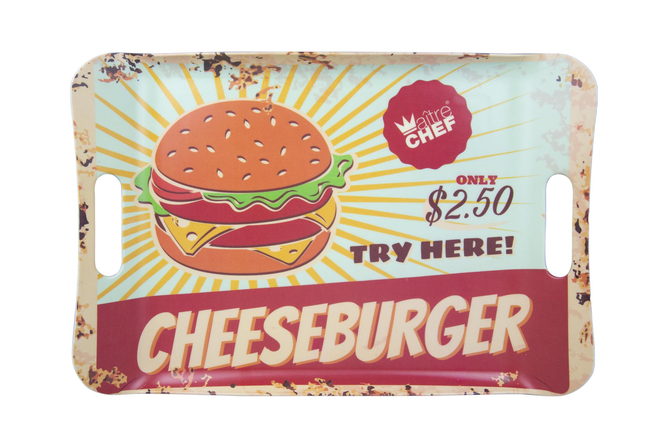 PLATEAU MELAMINE VINTAGE BURGER 41X28CM