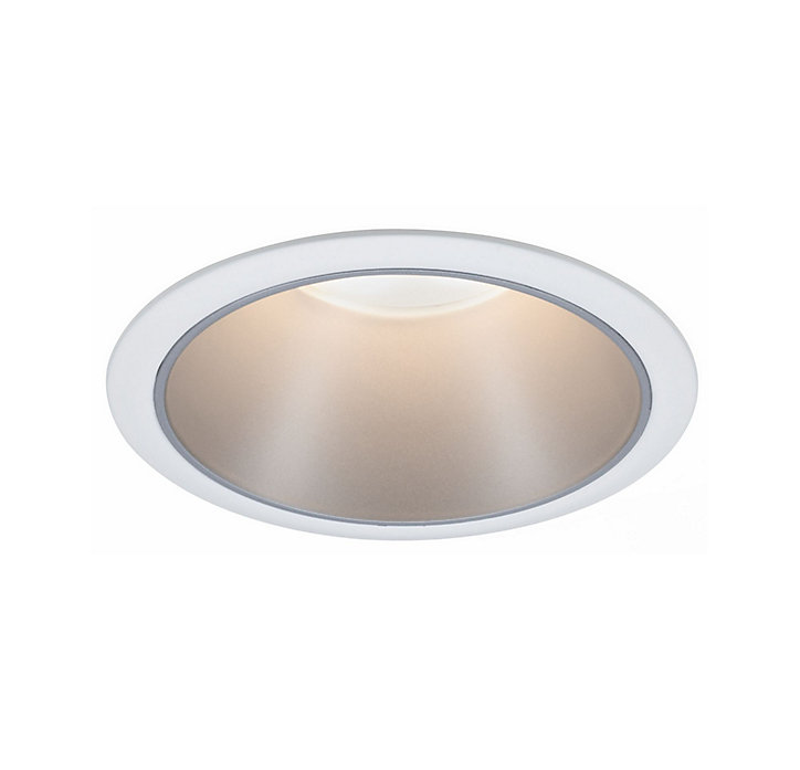 Spot encastrable Cole LED intégrée blanc chaud IP44 470lm Ø8cm argent finition blanche Paulmann
