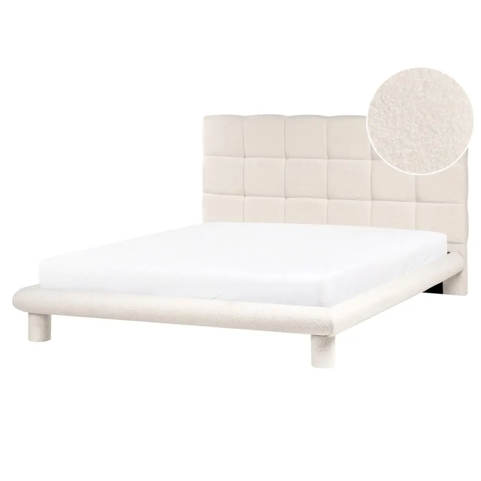 CRESSAT - Tweepersoonsbed - Off-white - 160 x 200 cm - Bouclé