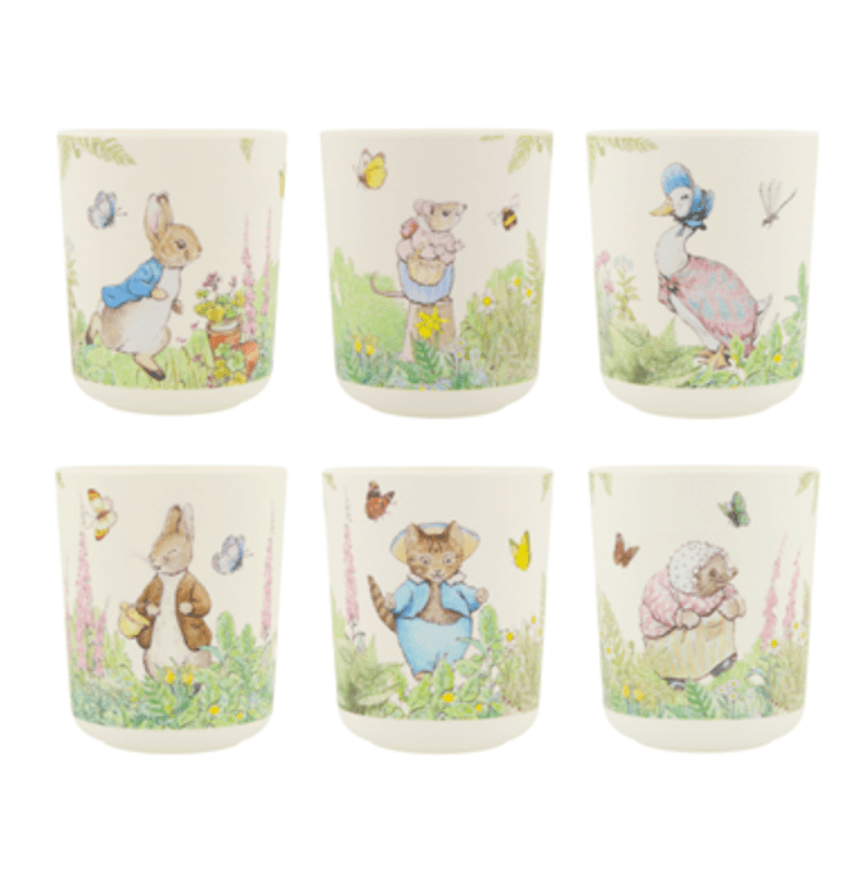 Meri Meri Kopper i melamin 6 stk. - Peter Rabbit
