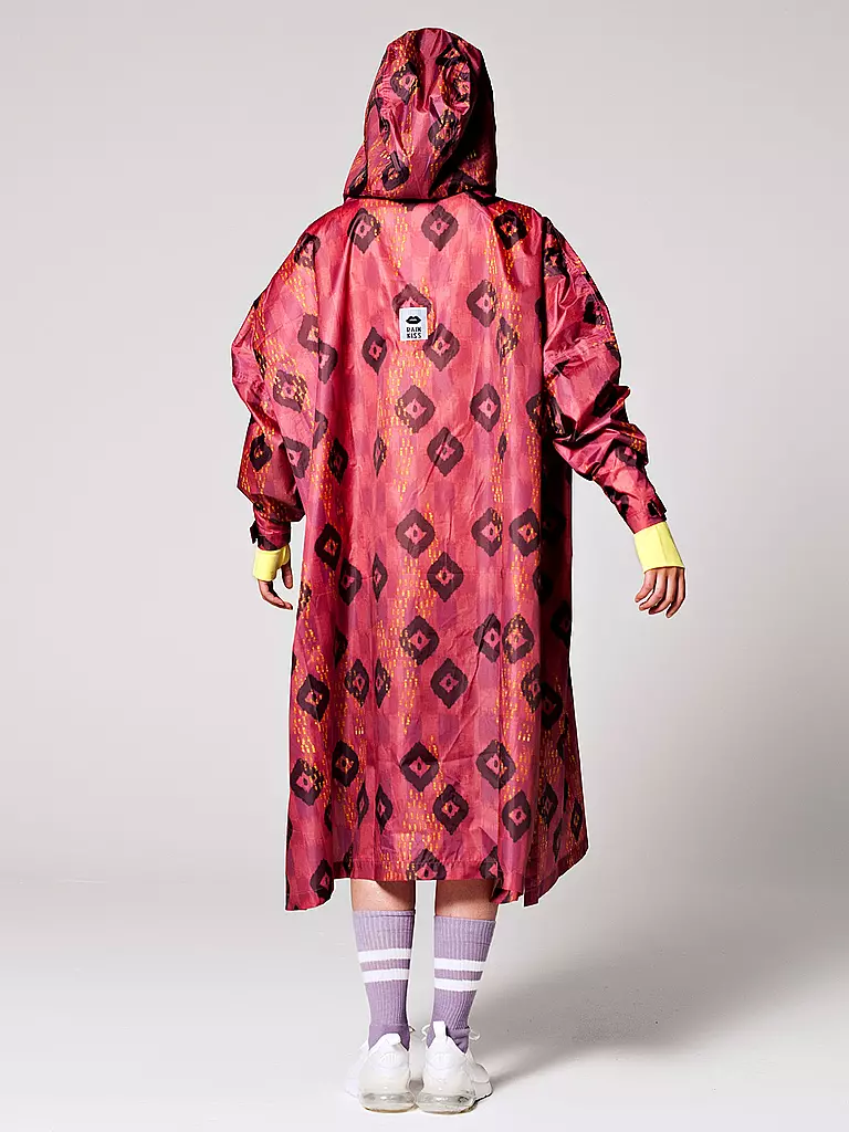 RAINKISS Regenjacke - Regenponcho Ikat rot