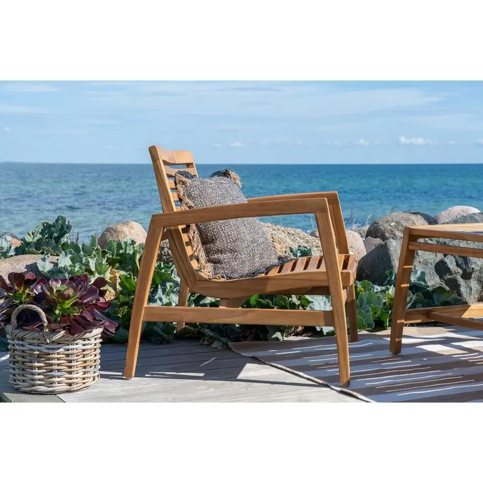 Hioshop Sanna loungeset incl kussens teak