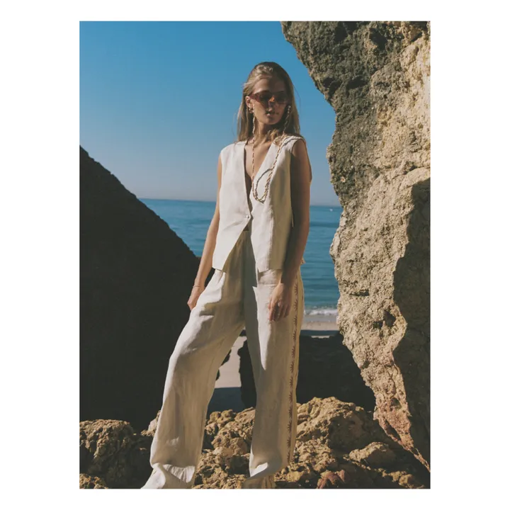 Soleil Soleil Top Ashton Broderies Lin | Ecru