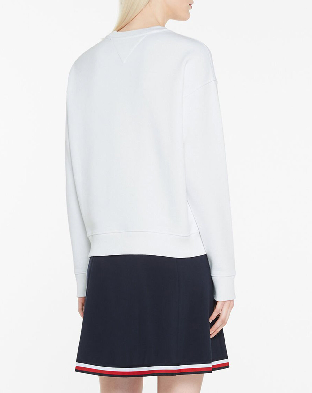 Tommy Jeans Sweat Tommy Center Badge Crew blanc