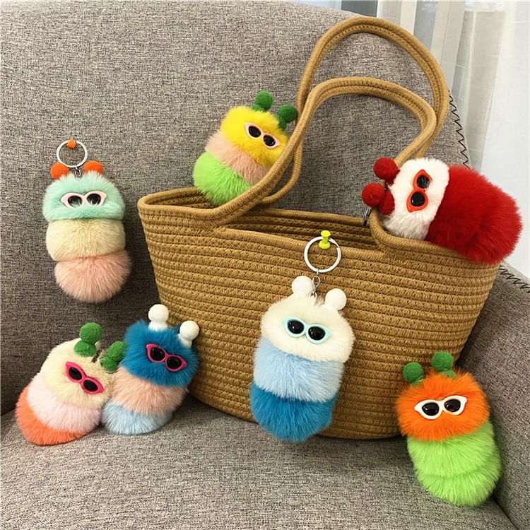 Porcini - Rups Chenille Tashanger Sleutelhanger (Verschillende Ontwerpen)