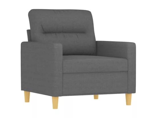 Ensemble de canapés 3 pièces avec coussins Gris foncé Tissu