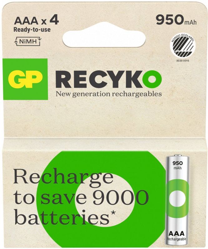 GP - ReCyko - Oplaadbare Batterij - AAA - 950 mAh - 4-Pak