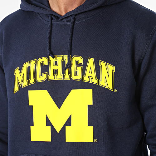 Sweat Capuche Michigan Bleu Marine Jaune