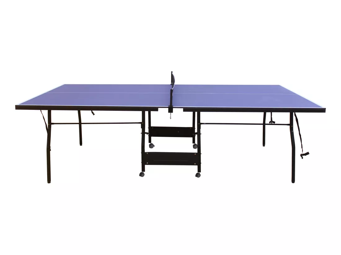 Table de ping-pong pliable à roulettes avec accessoires - Bleu - L274 x P152.5 x H76 cm - GARRY