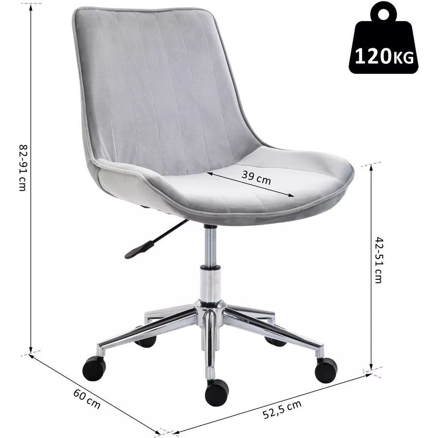 HOMCOM Drehstuhl im Retro-Stil grau
