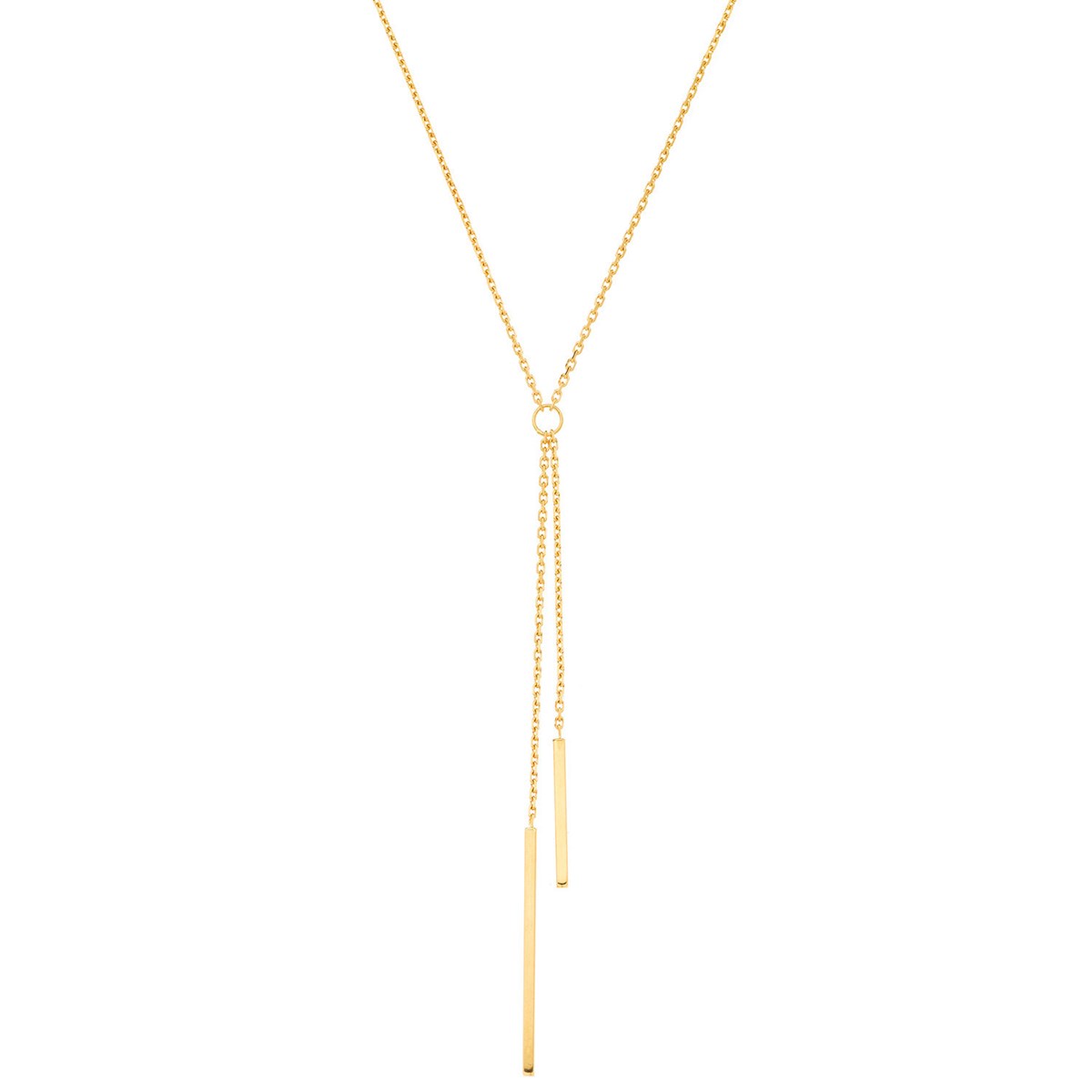 Collier Brillaxis deux pendants chaîne tube 18k