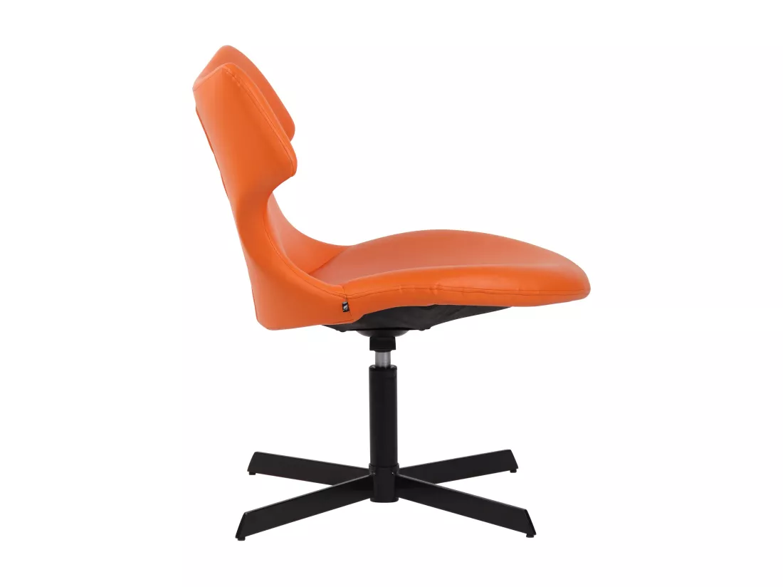 Chaise gondole - Similicuir & Métal noir mat - Orange - Welland