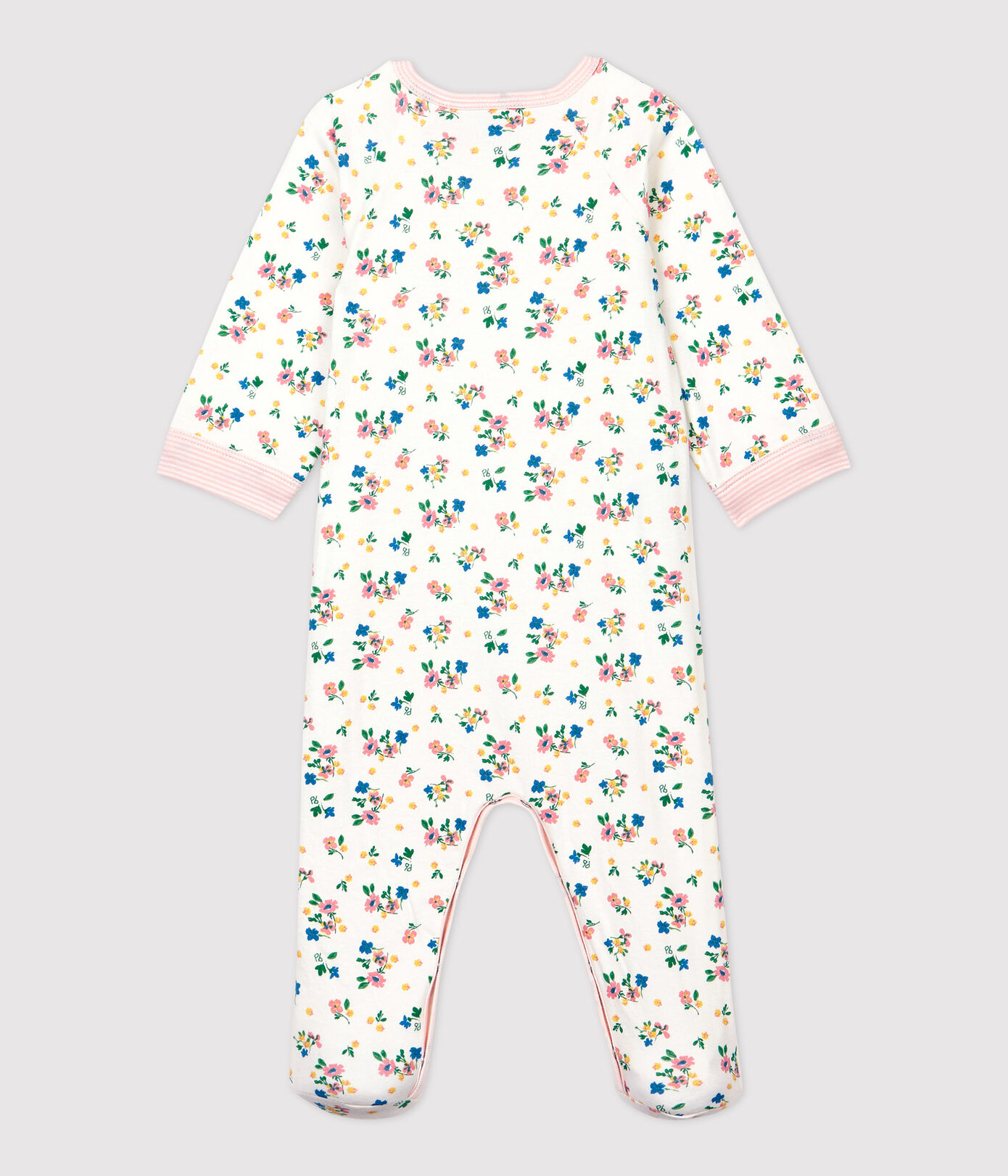 Dors-bien zippé à fleurs bébé fille en tubique