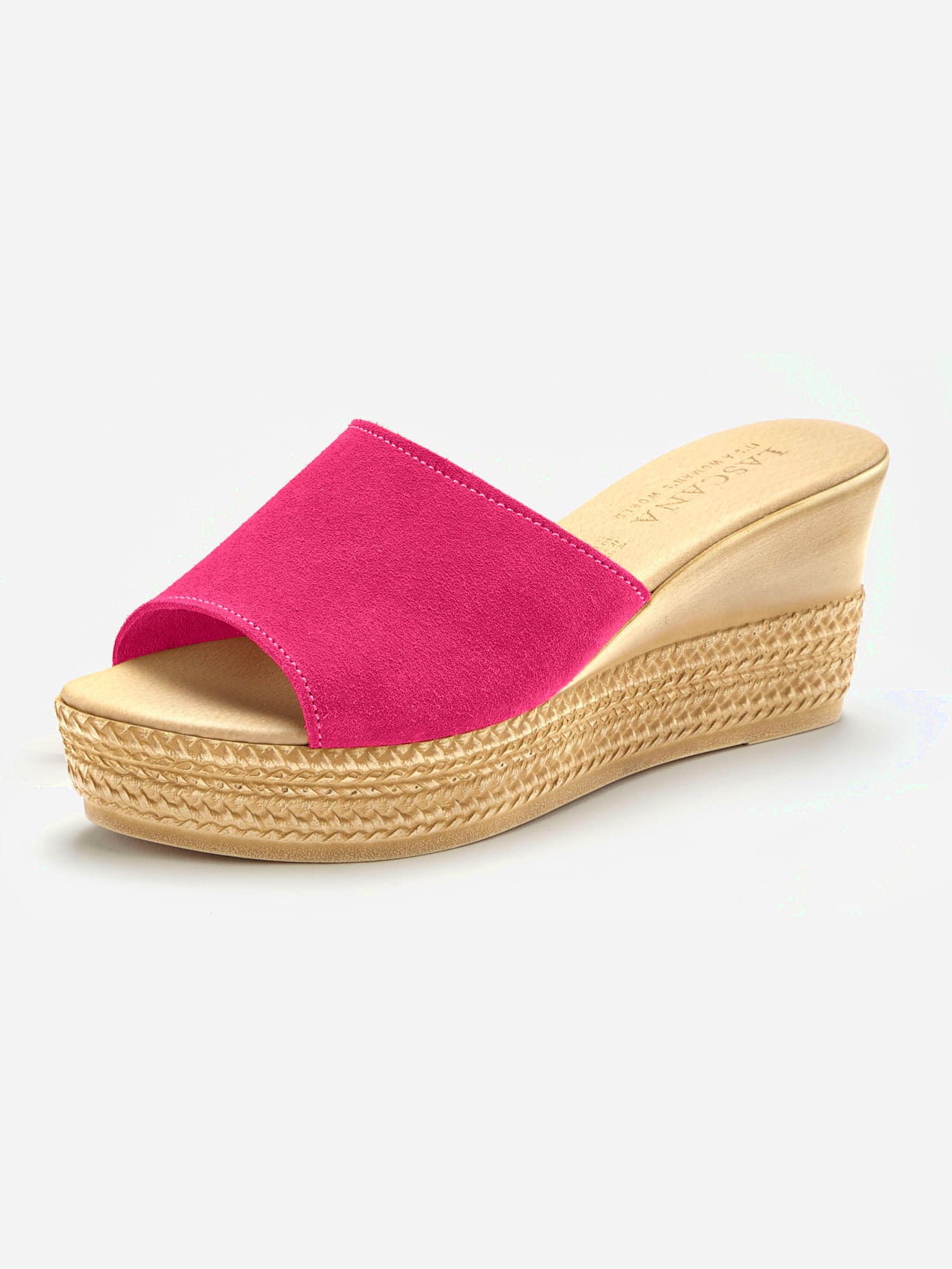 Mules talon compensé confortable et voûte plantaire confortable