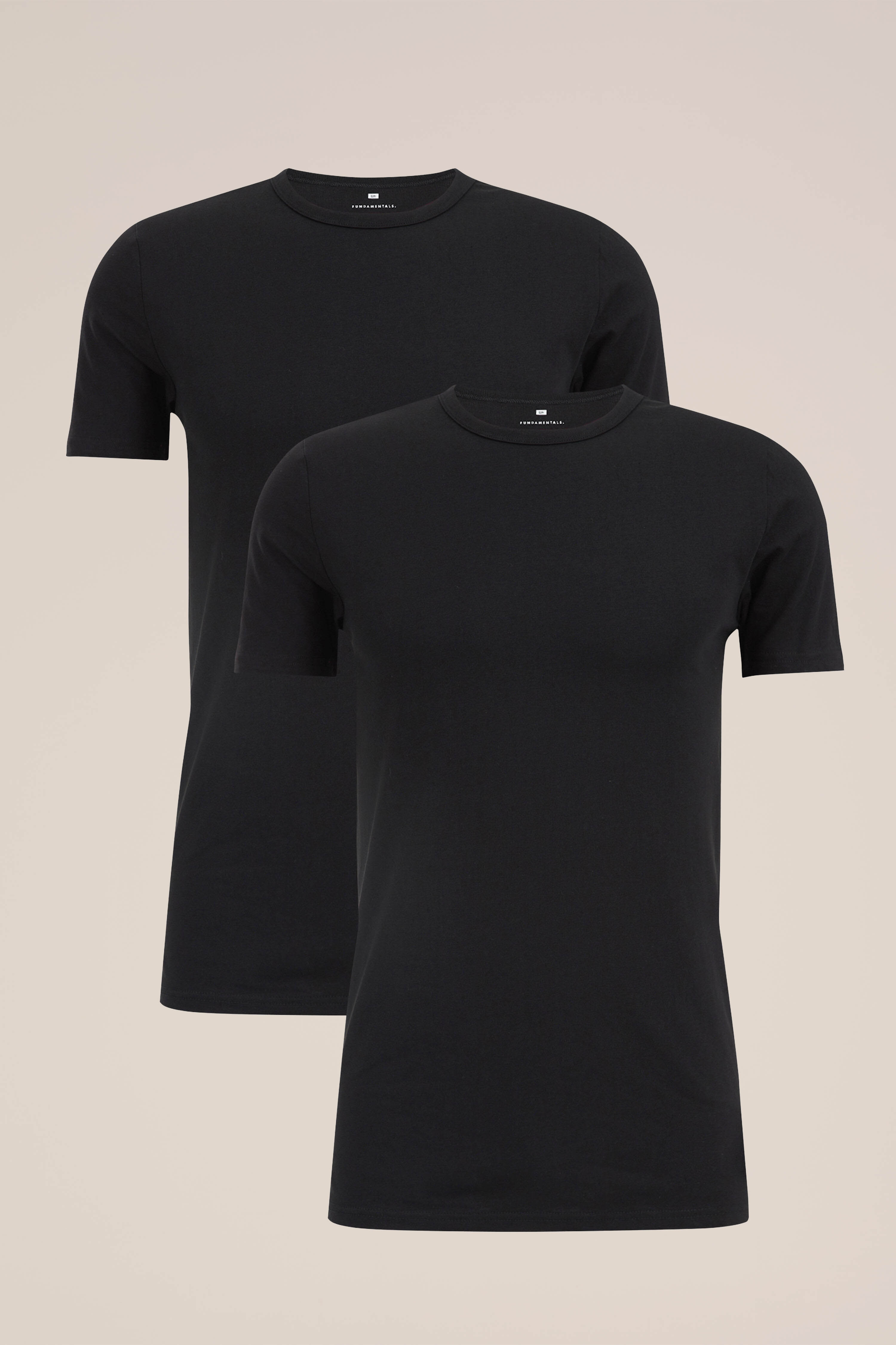 T-shirt, 2-pack WE Fashion Zwart