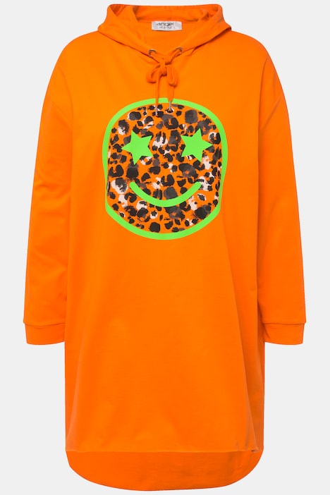 Long-Hoodie, Kapuzensweater, Smiley, Langarm