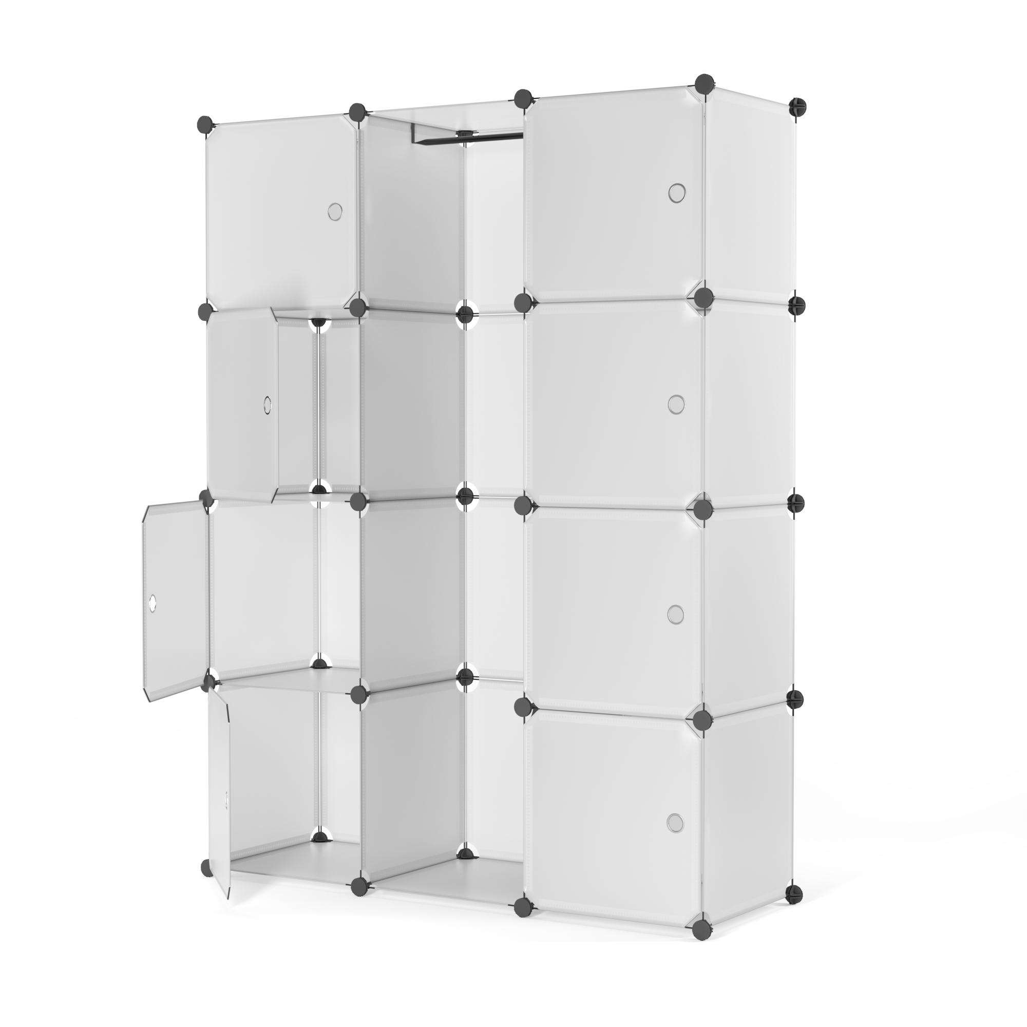 Kleiderschrank Steckregal transparent 12 Boxen