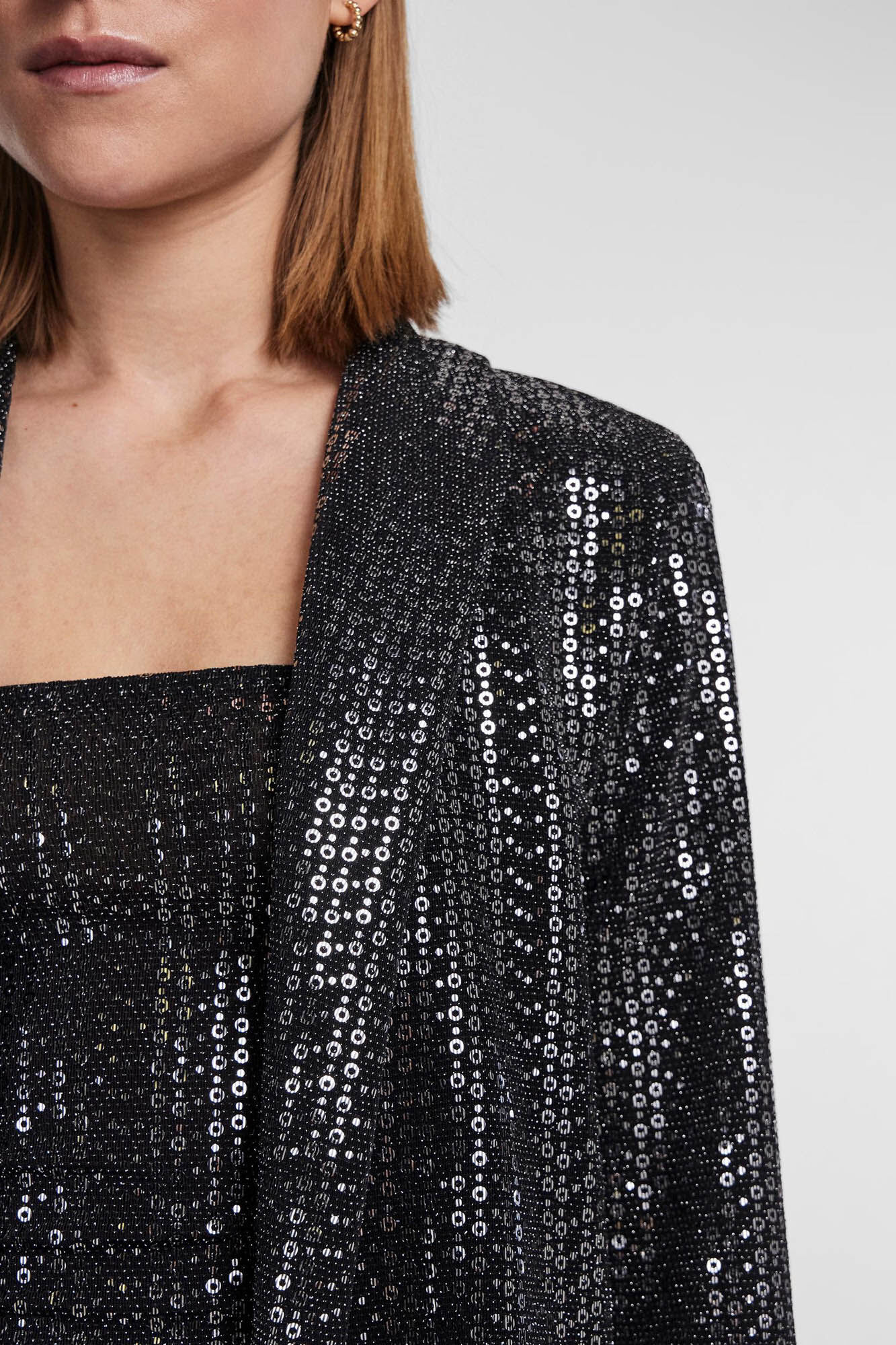 jaqueta blazer com lantejoulas