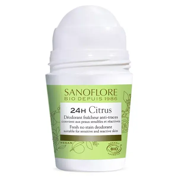 Desodorante Roll-On Sanoflore Citrus 24h Orgânico - Pacote com 2 x 50ml