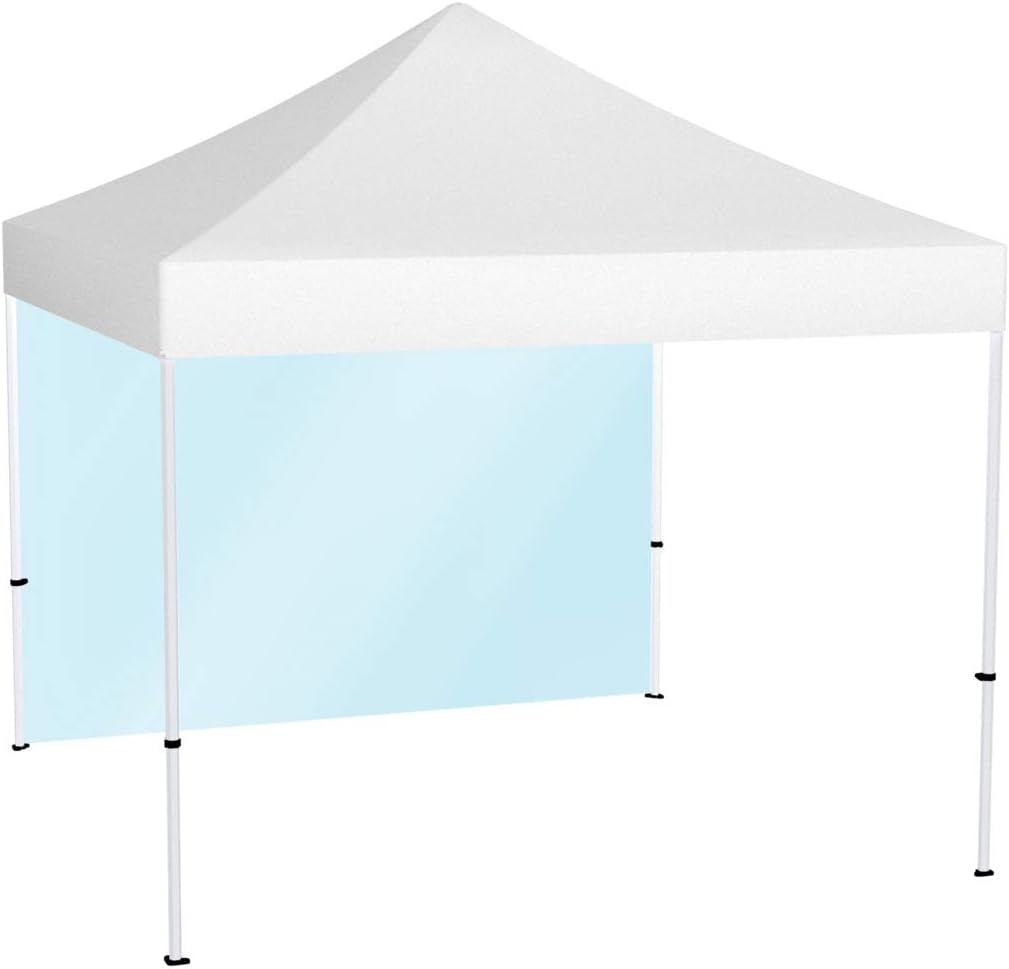 Vispronet® Faltpavillon Eco 3x3 m ✓ 1 Zeltwand (transparent) ✓ Scherengittersystem ✓ inkl. Dach mit Volant (Weiß)