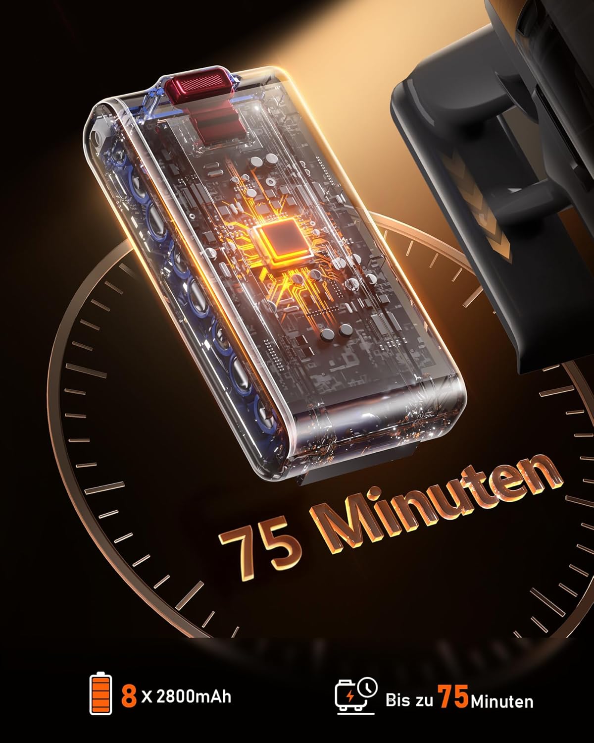 Akku Staubsauger Kabellos für Tierhaare, 1,8L mit Display, 55000Pa/620W/75Min Akkusauger, Selbststehender Stielstaubsauger mit Anti-Tangle-Bürste & Wandladestation, für Teppiche/Hartböden/Auto
