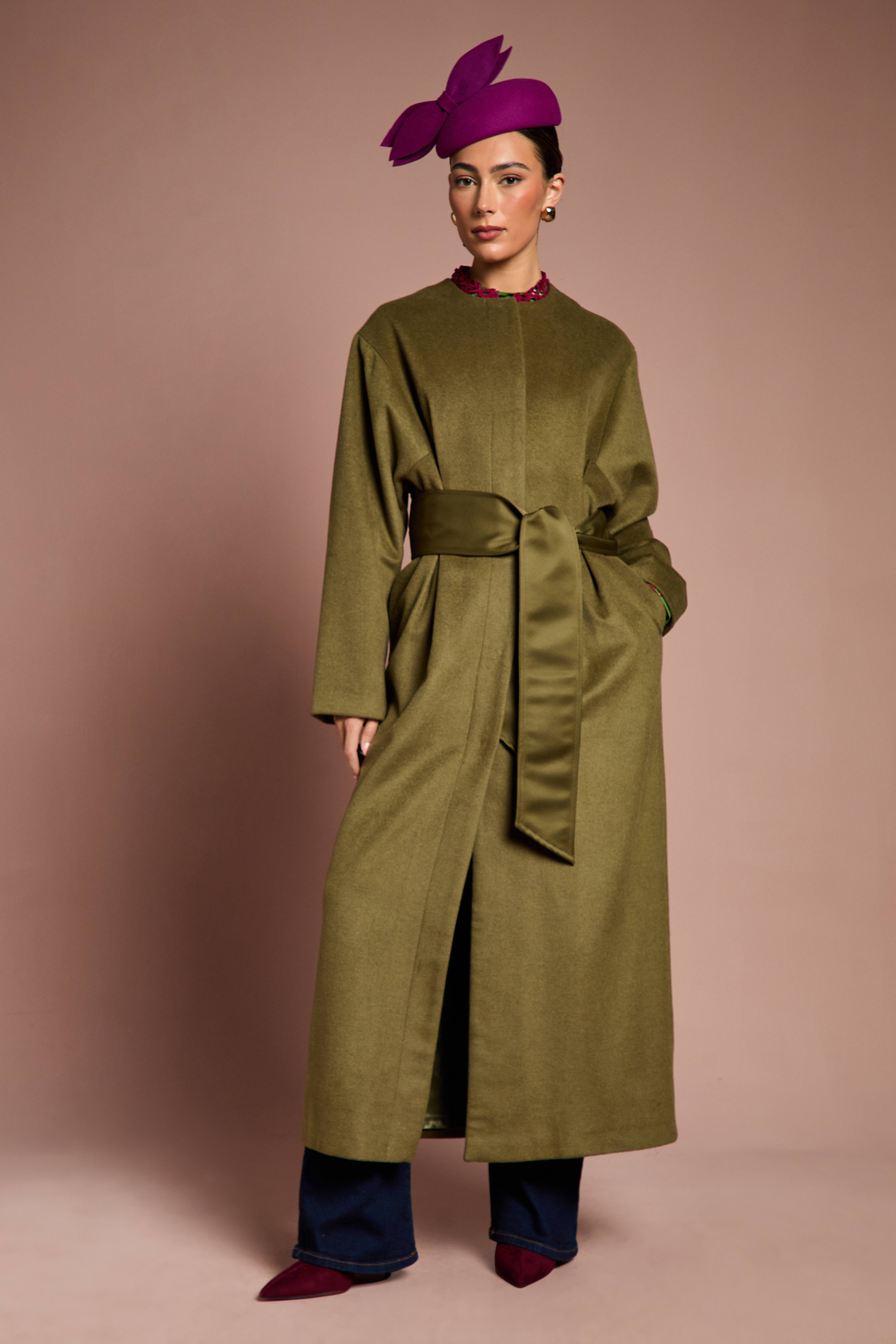 Coast Manteau Ceinturé Lisa Tan avec Détail à la Taille pour Occasions Spéciales