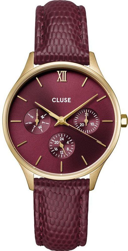 Cluse - Minuit - Dameshorloge - Goudkleurig - RVS Kast - Paarse Leer Band