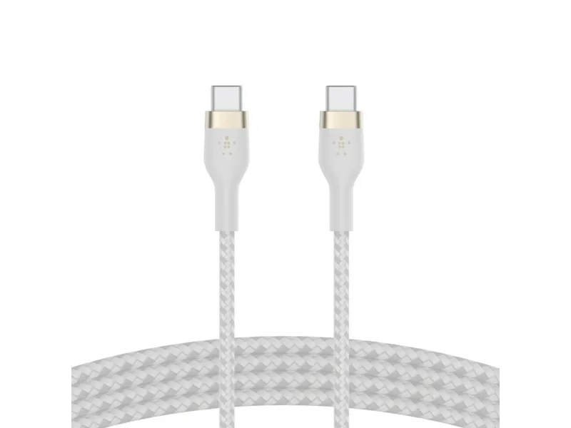 Belkin BoostCharge - USB-kabel - 24 pin USB-C (han) til 24 pin USB-C (han) - 3 m - hvid