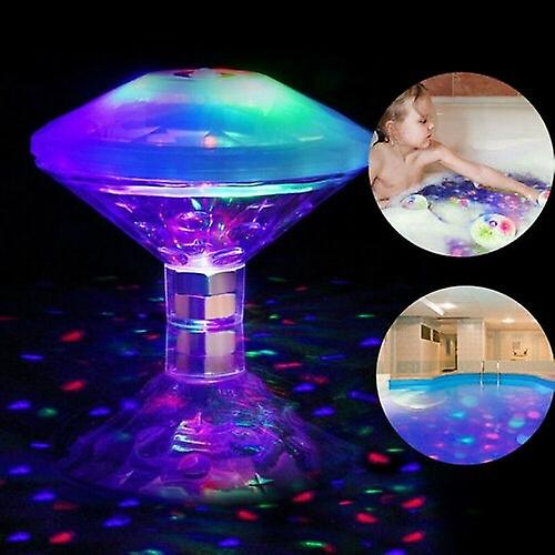 (Ø11cm) Schwimmendes LED Pool Licht Bunte Badewannen Lampe (Batteriebetrieben) - Transparent