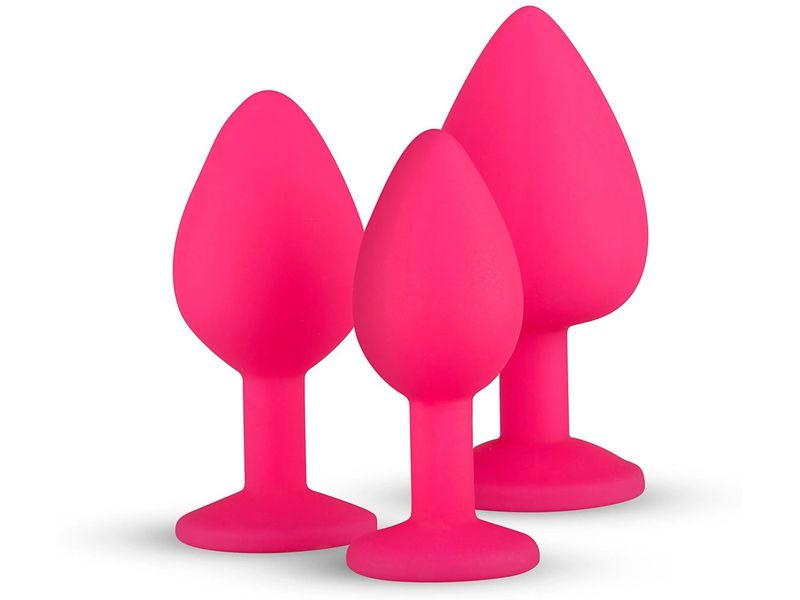 Easytoys Anal Plug aus Silikon mit Diamant Pink Sexspielzeug Kollektion für die anale Stimulation