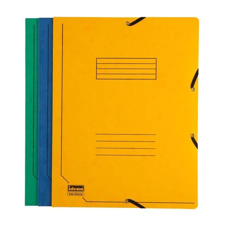 Idena Eckspann-Mappen, DIN A4, aus Karton, 3 Stück/3 Farben