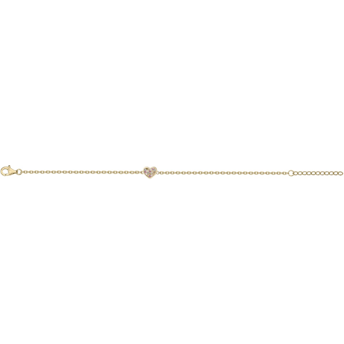 Bracelet en Plaqué Or avec oxyde de zirconium multicolore