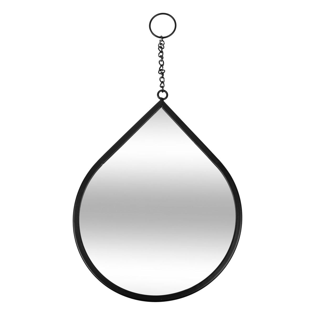 MIROIR GOUTTE LENY METAL NOIR H.27.5CM