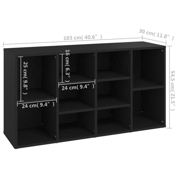 vidaXL Skobenk svart 103x30x54,5 cm sponplater