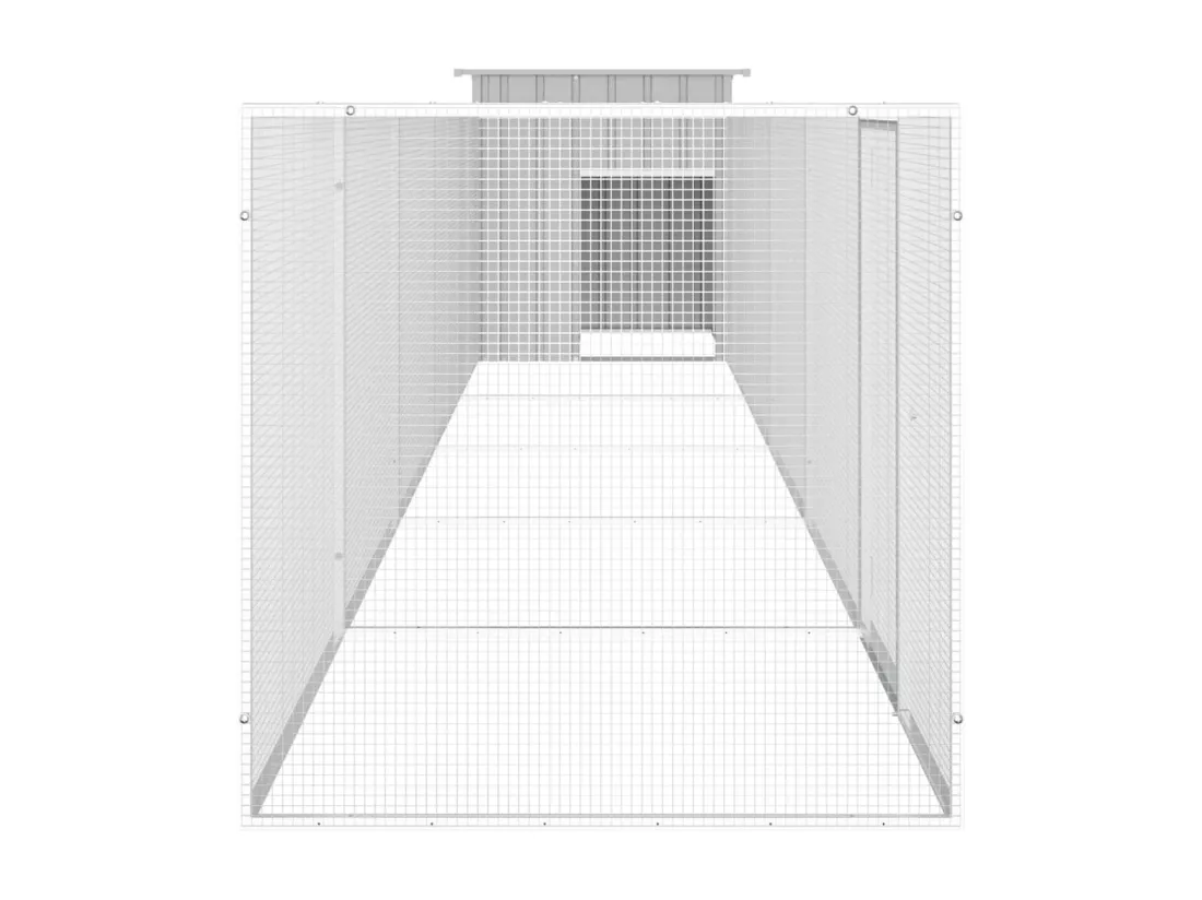 Cage pour poules Gris 600x91x100 cm Acier galvanisé