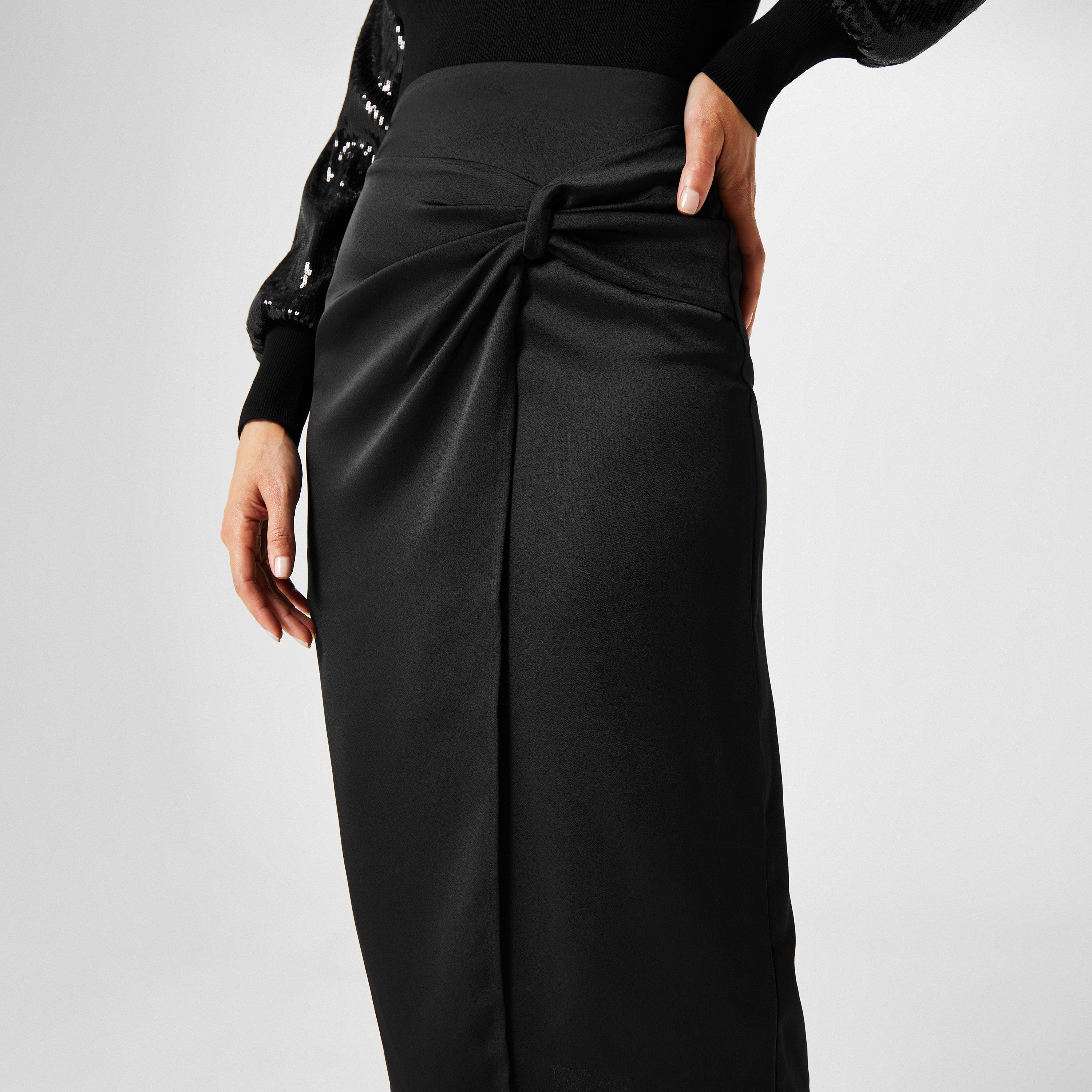 Biba Satin Twist Detail Skirt