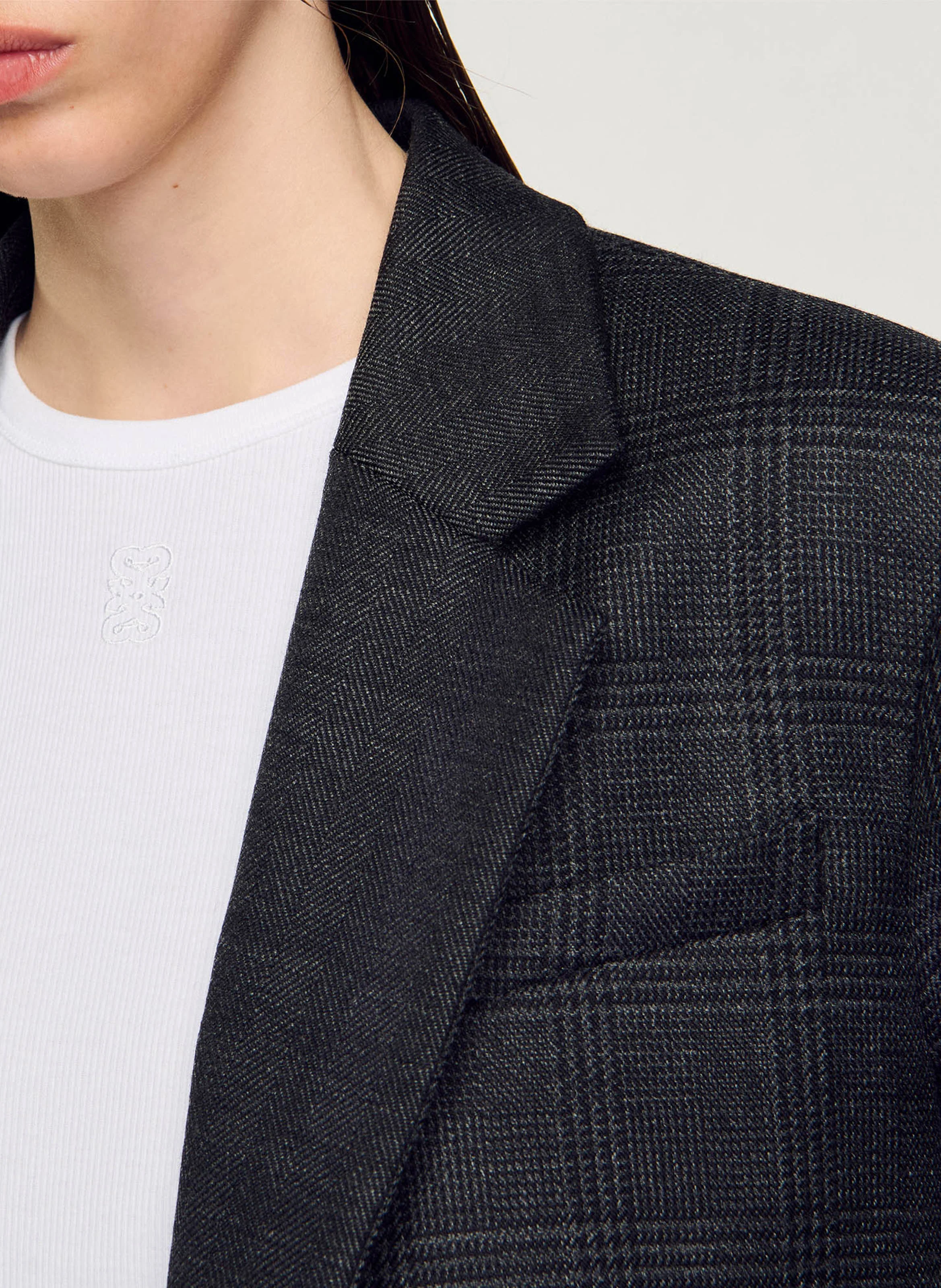 Veste tailleur ample en laine | Gris