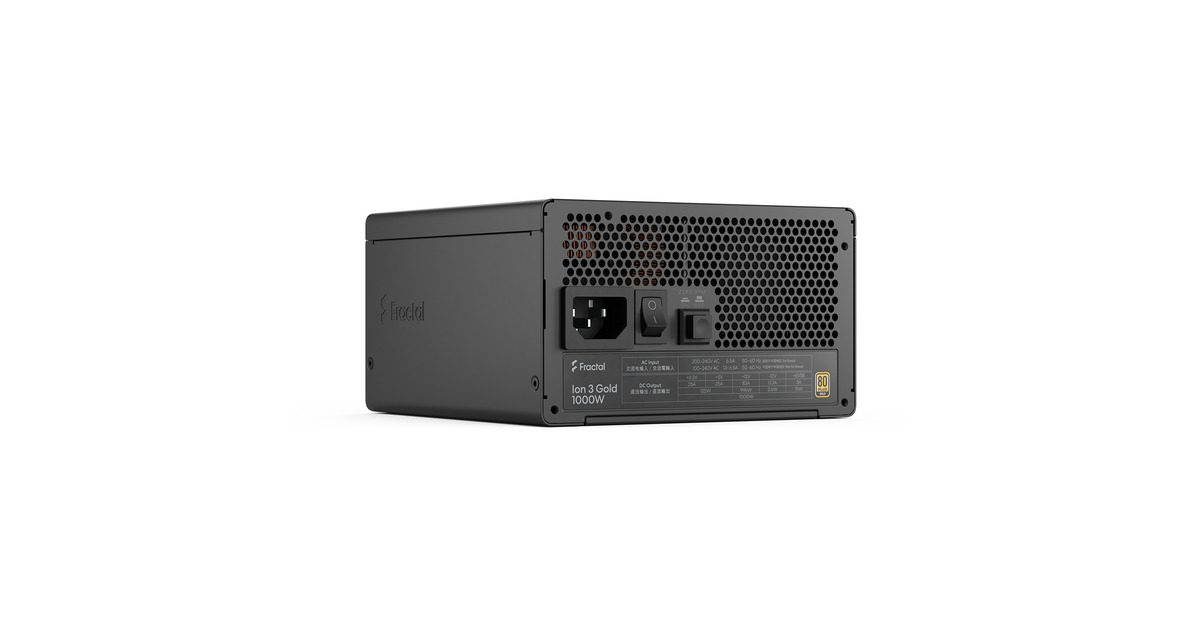 Fractal DesignION Gold 3 modulaire 1000 watt voeding   (Zwart, 1x 12V-2x6, 3x PCIe)