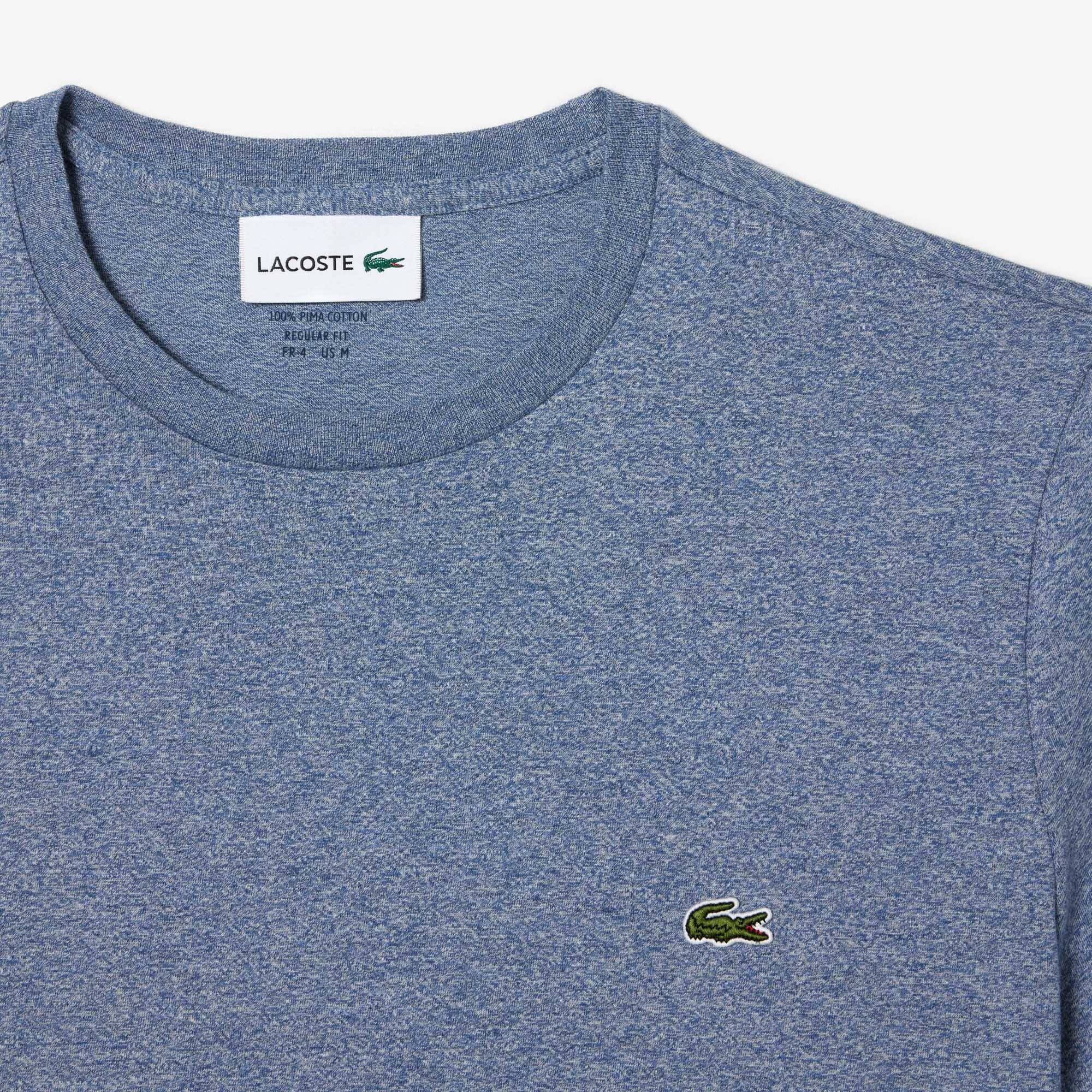 Rundhals-Shirt aus Pima-Baumwolljersey T-Shirts - Blau - Lacoste - Herren
