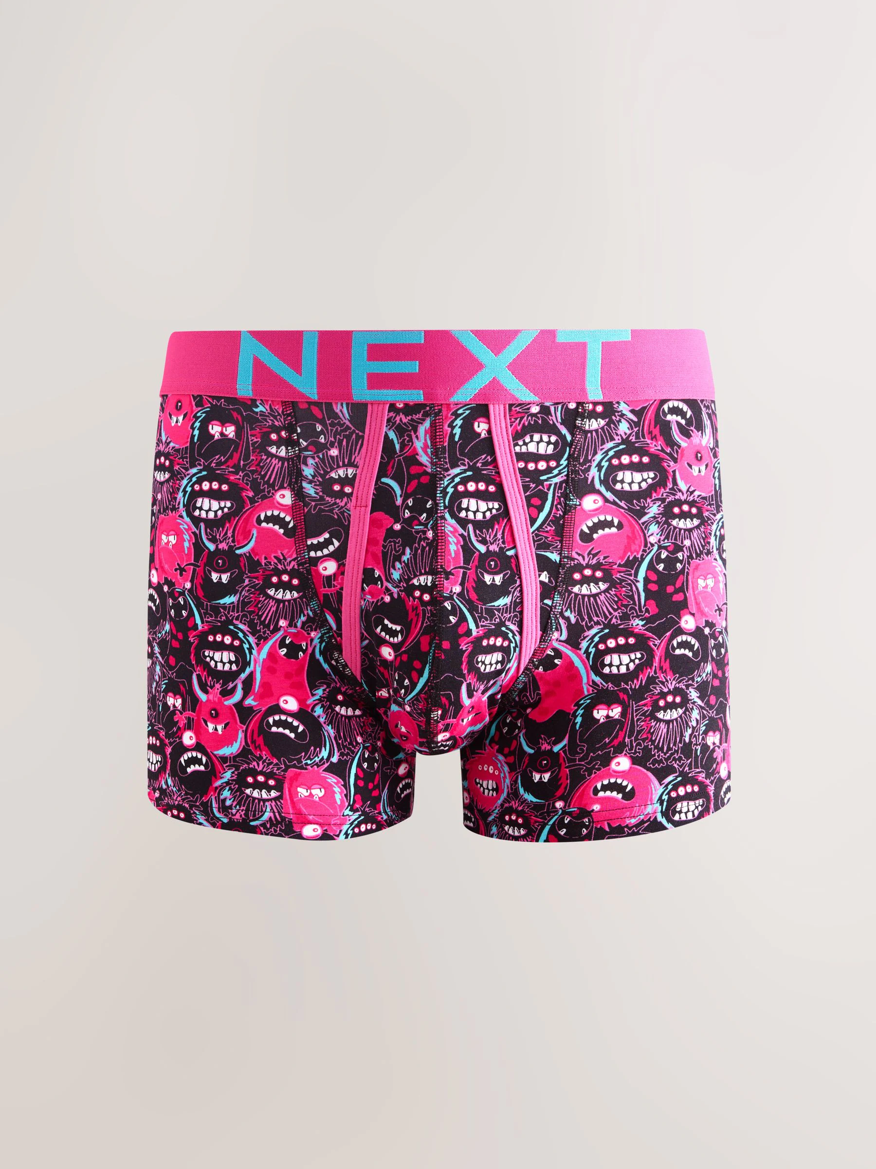Felblauw met monster - Boxershorts met A-voorkant