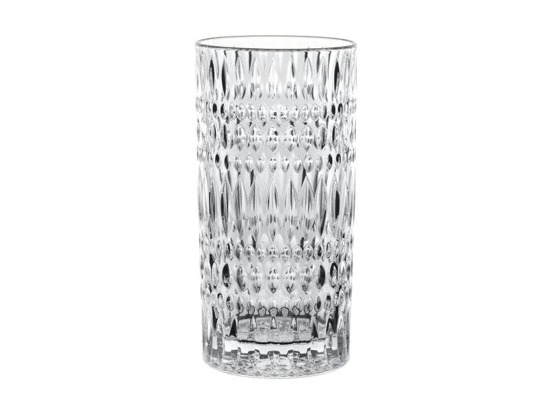Nachtmann Longdrinkglas Ethno, 4 Stück Set mit vier transparenten Longdrinkgläsern aus Kristallglas