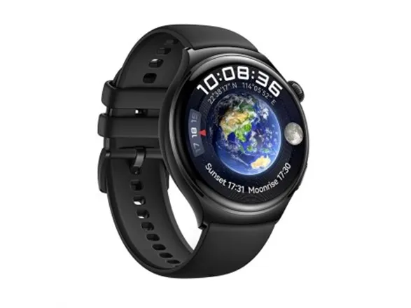[OUTLET] - Huawei Watch 4 - Rustfrit stål - smart ur med rem - fluoroelastomer - sort - håndledsstørrelse: 140-210 mm - display 1.5
